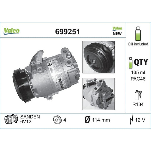 Valeo Air Conditioning Compressor 699251