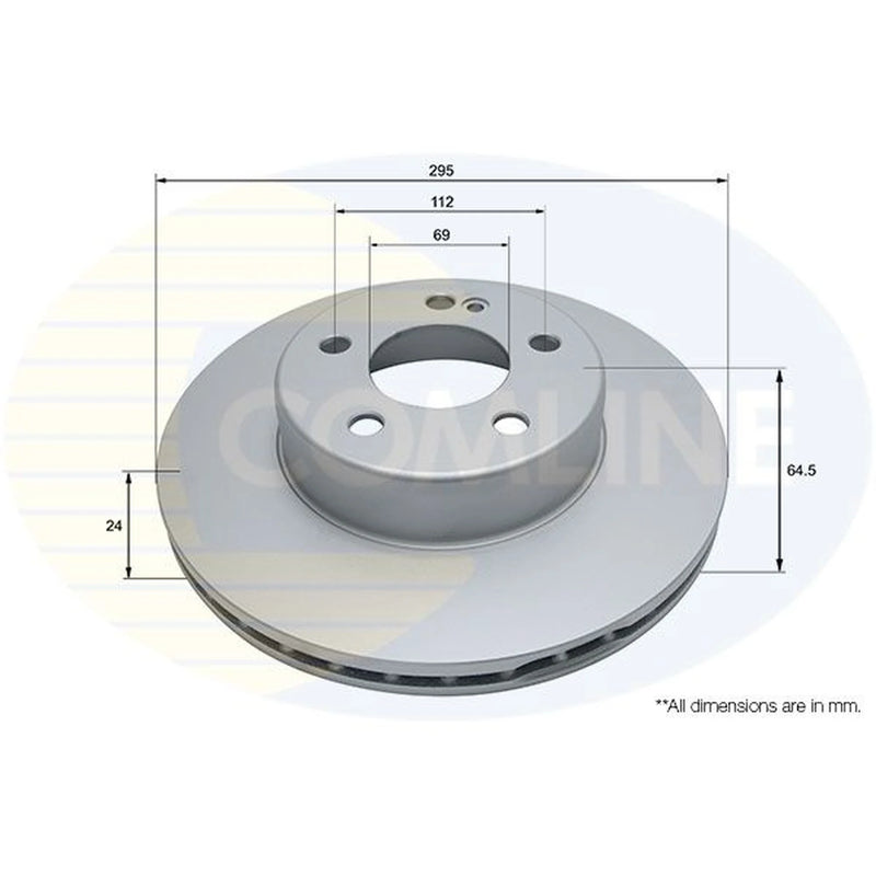 Comline 2 x Internally Vented Front Brake Discs ADC5002V