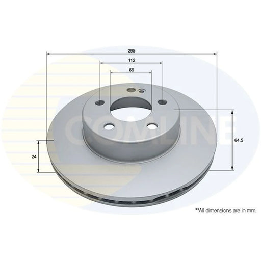 Comline 2 x Internally Vented Front Brake Discs ADC5002V
