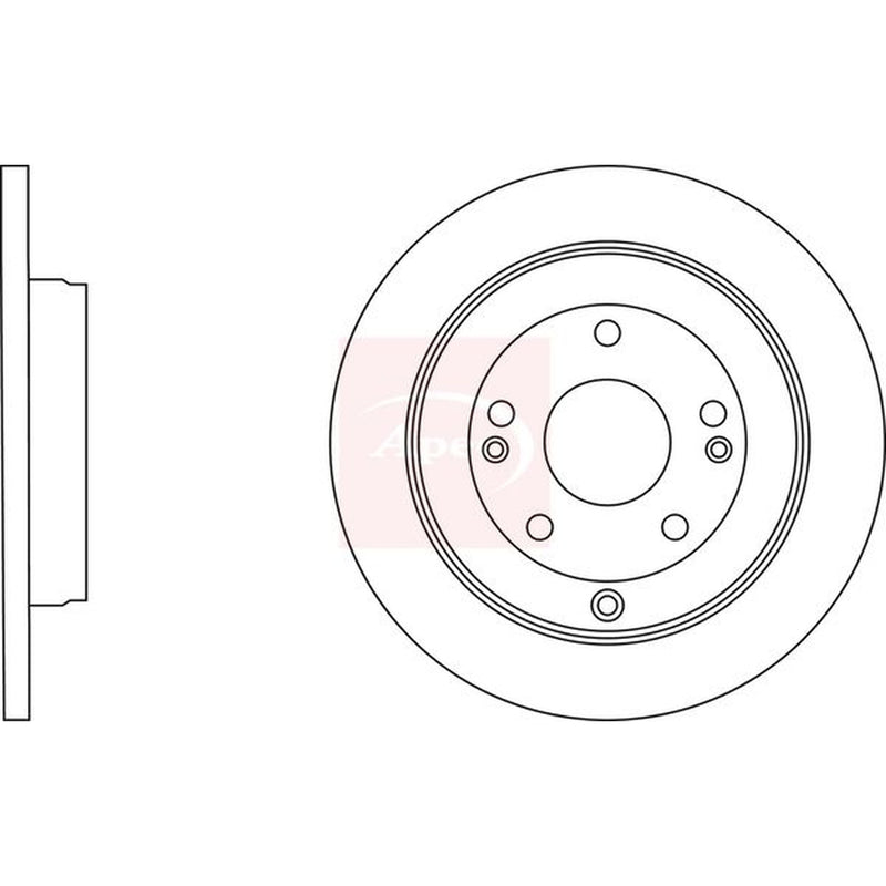 Apec 2 x Solid Rear Brake Discs DSK3159