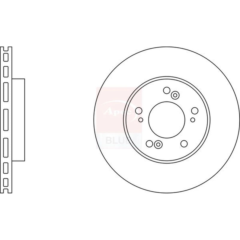 Apec 2 x Vented Front Brake Discs SDK6289