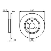 Bosch 2 x Solid Front Brake Discs 0 986 478 142