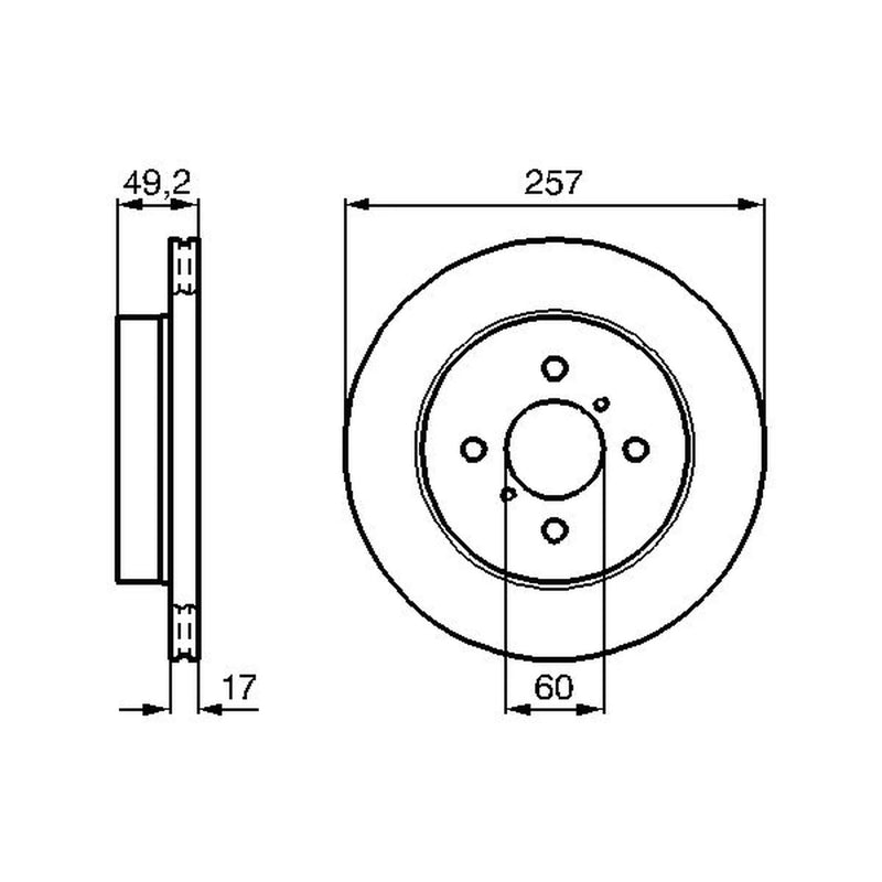 Bosch 2 x Vented Front Brake Discs 0 986 478 984