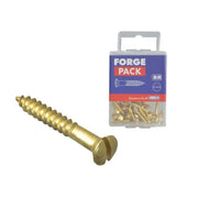 ForgeFix Wood Screw Slotted Raised Head Solid Brass 5/8in x 4 ForgePack 40