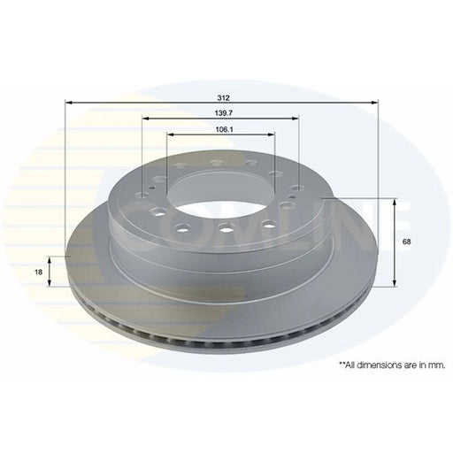 Comline 2 x Internally Vented Rear Brake Discs ADC0185V