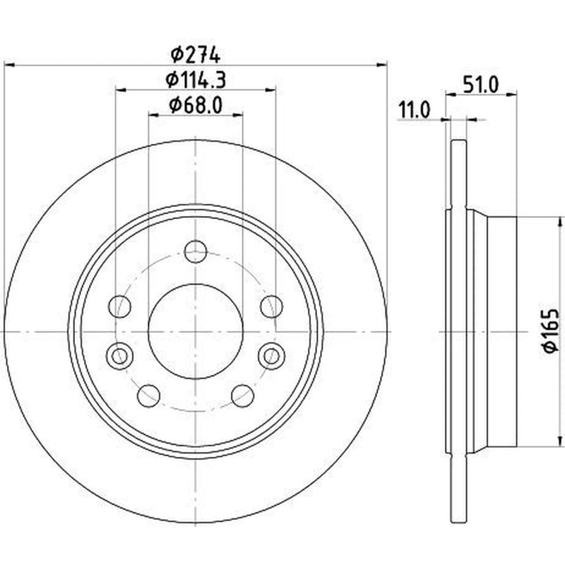 Mintex 2 x Solid Rear Brake Discs MDC3232C