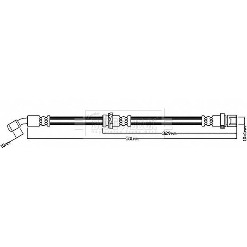 Borg & Beck Brake Hydraulic Hose Line Rear Left BBH8263