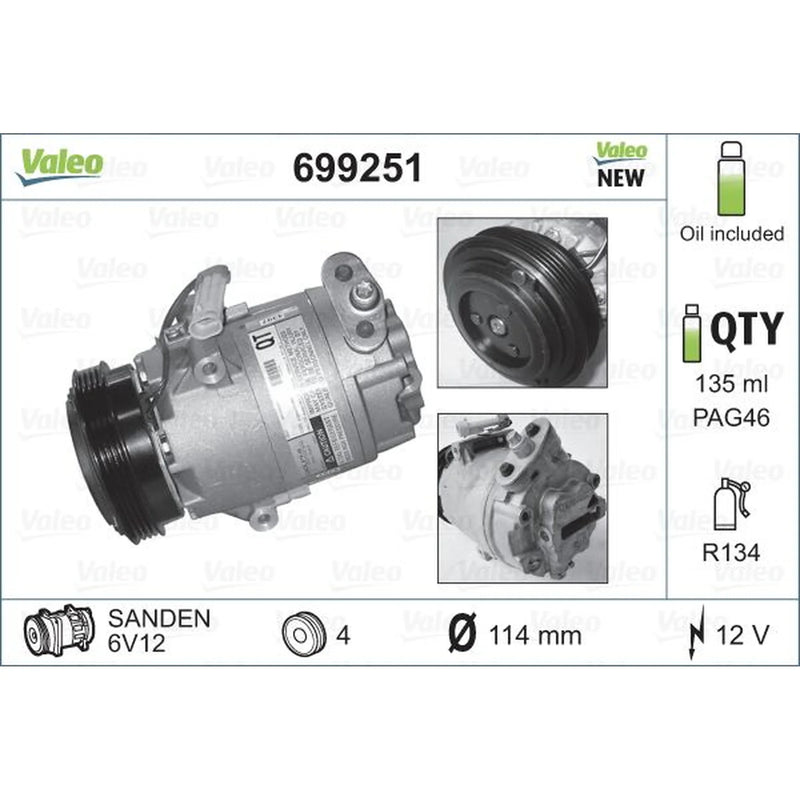 Valeo Air Conditioning Compressor 699251