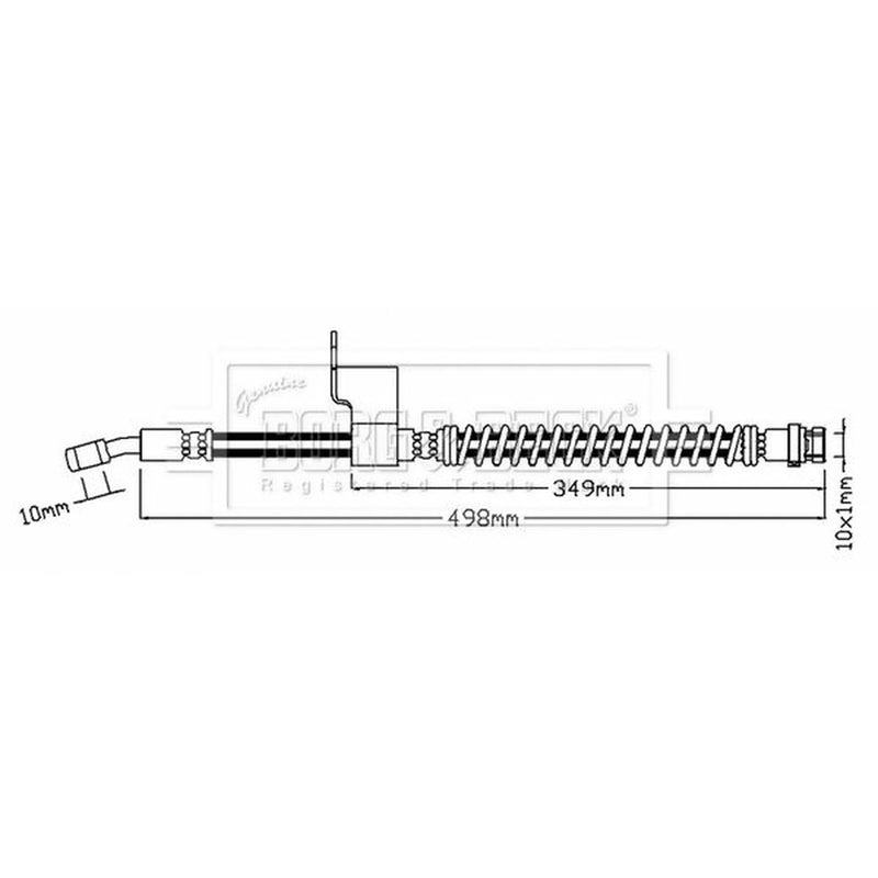Borg & Beck Brake Hydraulic Hose Line Front Left BBH8790