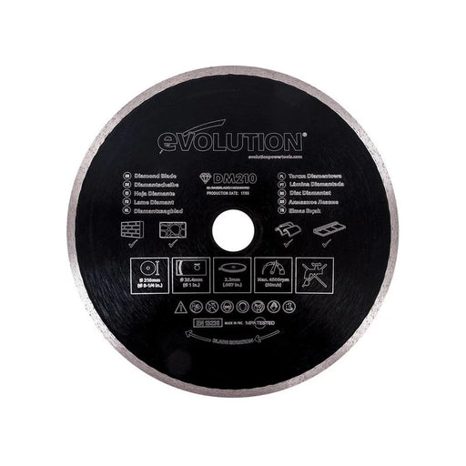Evolution Diamond Blade, Continuous Rim 210 x 25.4mm - RAGEBLADE210DIAMOND