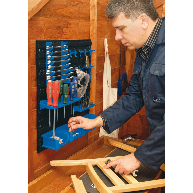 Draper Tool Storage Board 18 Piece with Spanner Holder & Bins