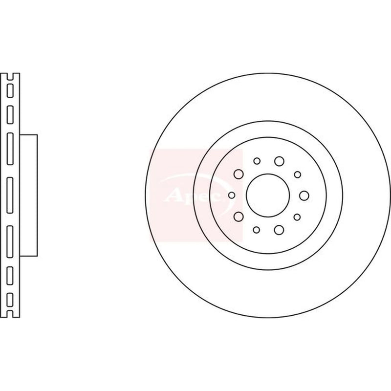 Apec 2 x Vented Front Brake Discs DSK2458