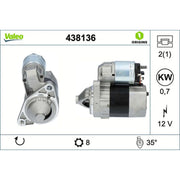 Valeo Starter Motor 12V 0.7kW 8 Teeth 438136