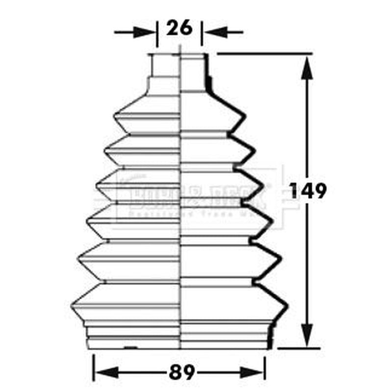 Borg & Beck Drive Shaft Bellow Kit Front Left Thermoplast BCB2367
