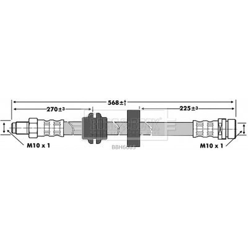 Borg & Beck Brake Hydraulic Hose Line Rear Left BBH6665