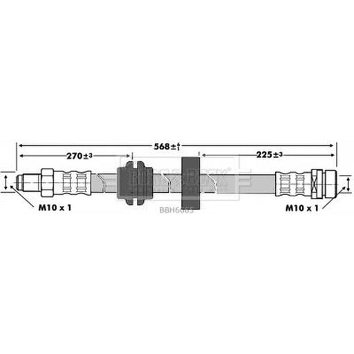 Borg & Beck Brake Hydraulic Hose Line Rear Left BBH6665