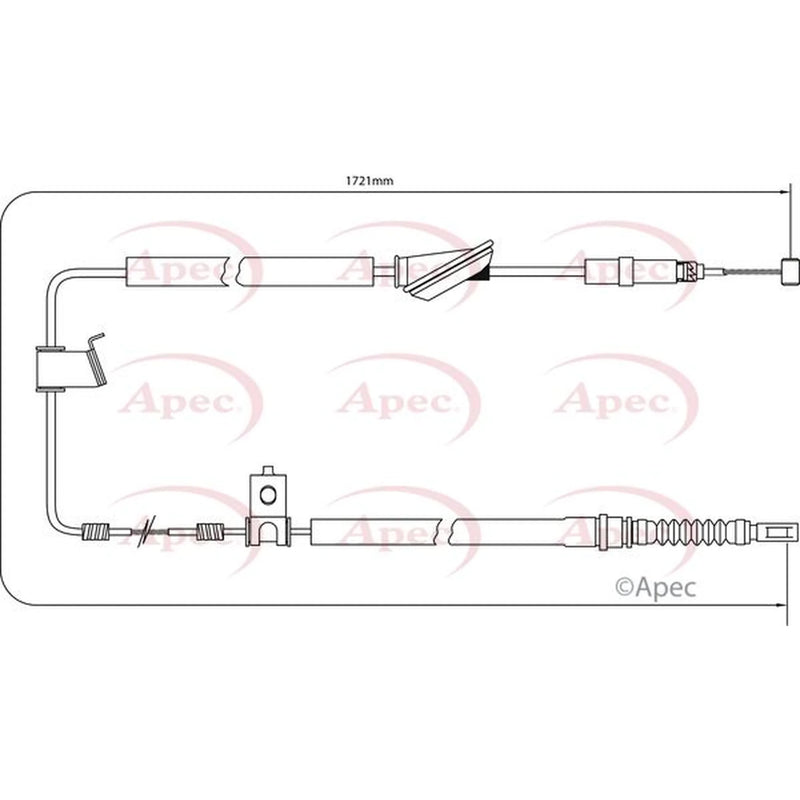 Apec Handbrake Cable Left Rear CAB1207