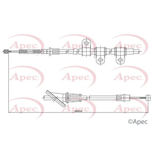 Apec Handbrake Cable Right Rear CAB1562