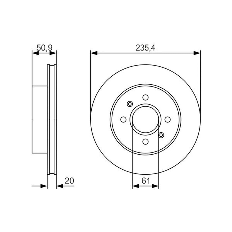 Bosch 2 x Vented Front Brake Discs 0 986 479 R52