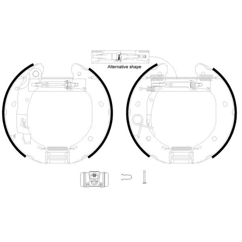 Mintex Brake Shoe Set Axle Kit MSP286
