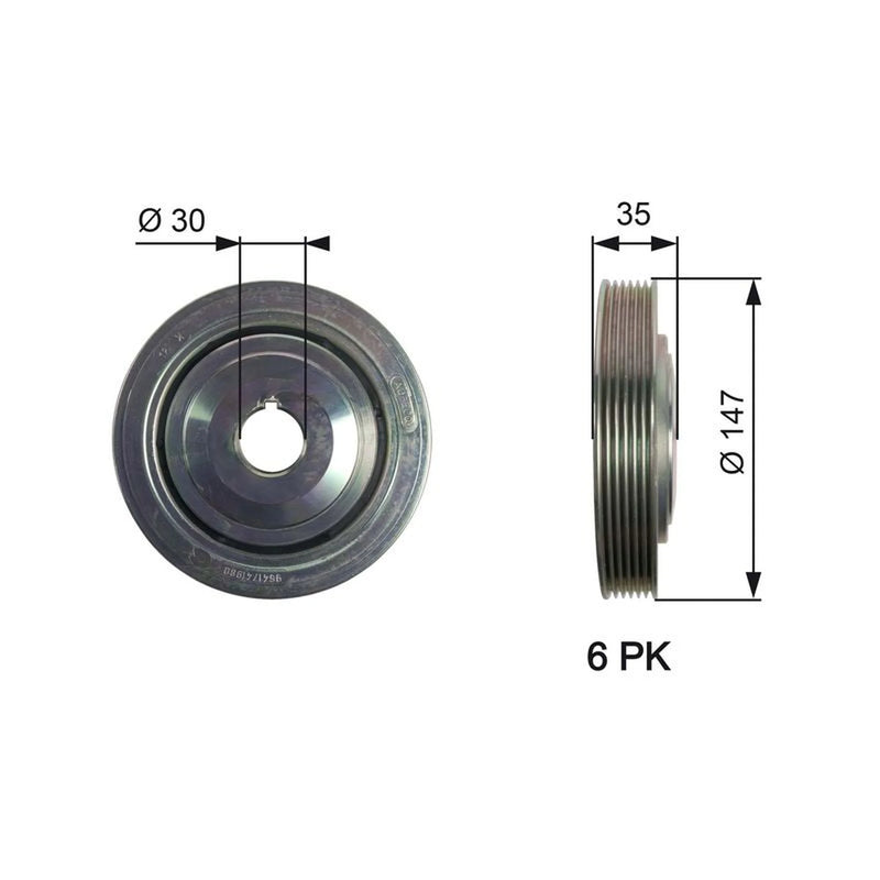 Gates Crank Shaft Belt Pulley TVD1101