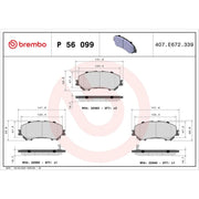 Brembo 4 x Front Brake Pad Set P56099