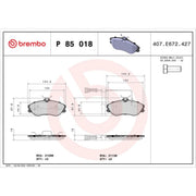 Brembo 4 x Front Brake Pad Set P85018