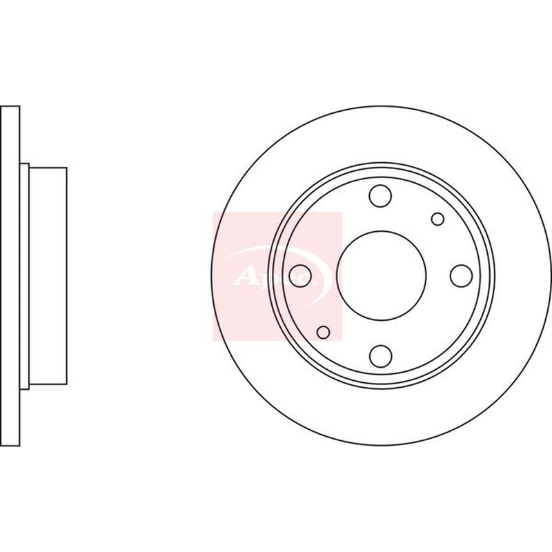 Apec 2 x Solid Front Brake Discs DSK2047