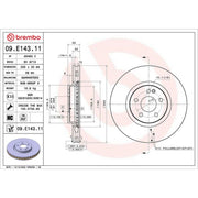 Brembo 2 x Front Brake Discs 09.E143.11