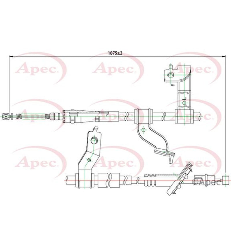 Apec Handbrake Cable Left Rear CAB1237