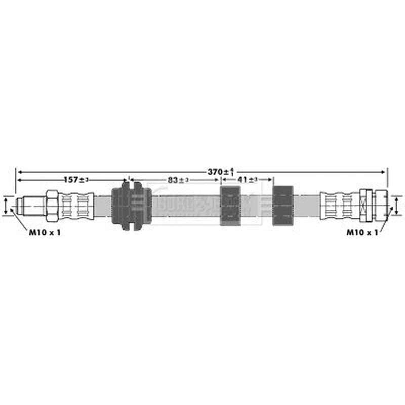 Borg & Beck Brake Hydraulic Hose Line Front Left BBH6657