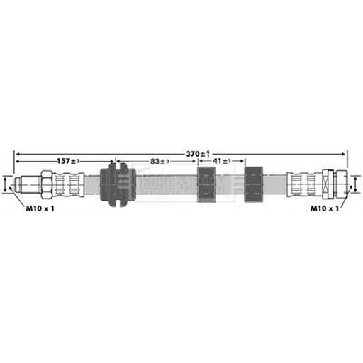 Borg & Beck Brake Hydraulic Hose Line Front Left BBH6657