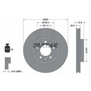 Textar 2 x Vented Front Brake Discs 92267903