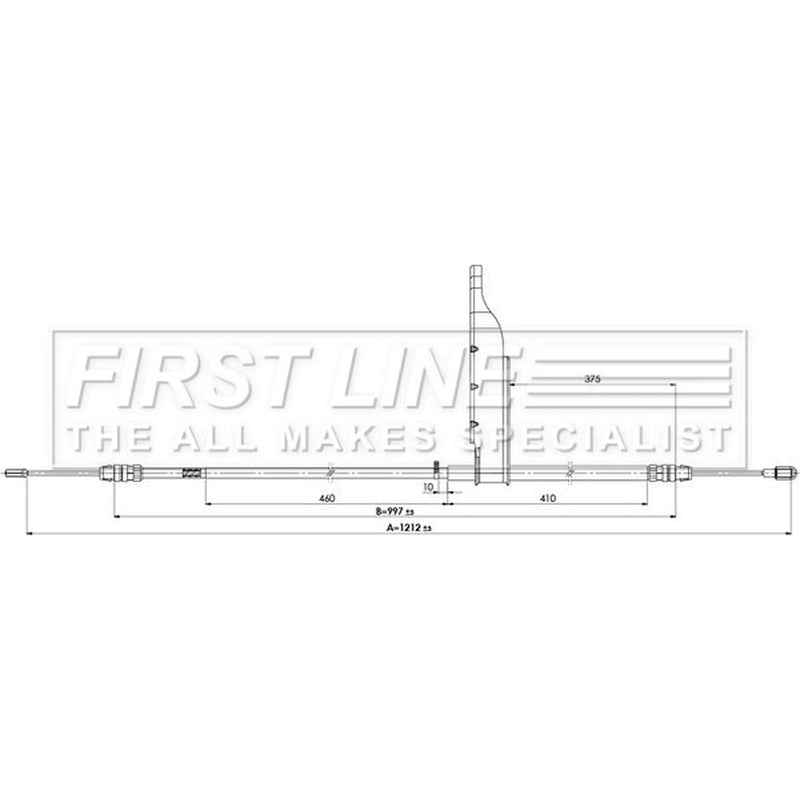 First Line Handbrake Cable Right Rear FKB3898