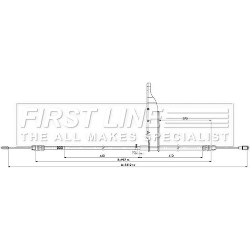 First Line Handbrake Cable Right Rear FKB3898