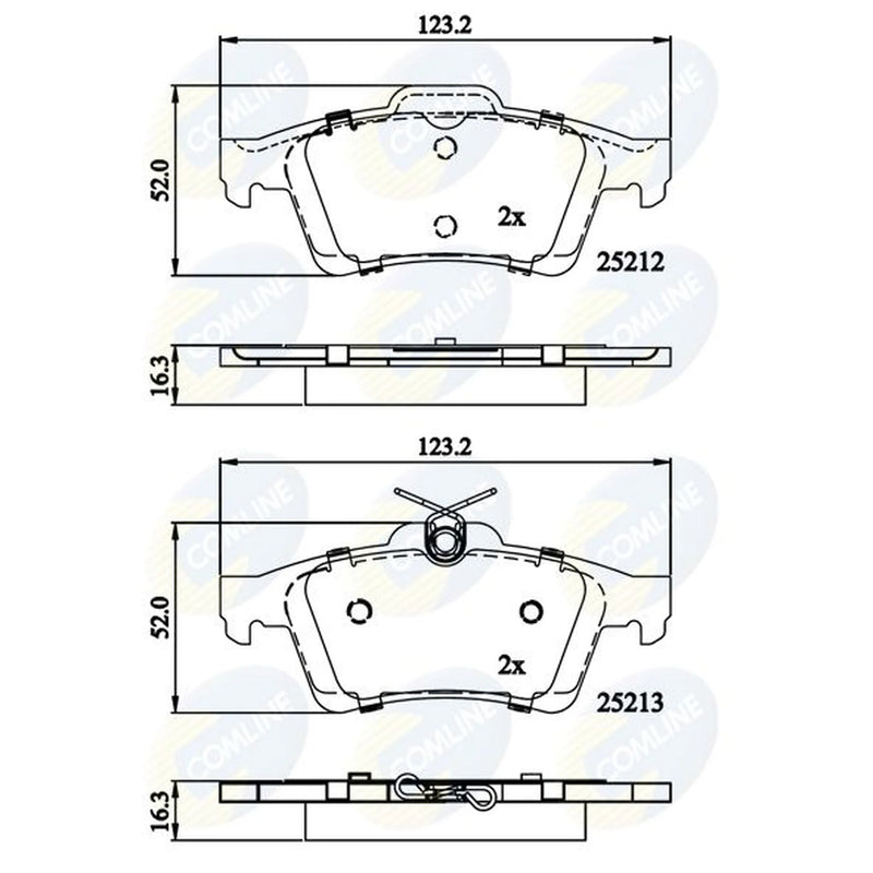 Comline 4 x Rear Brake Pad Set CBP01629