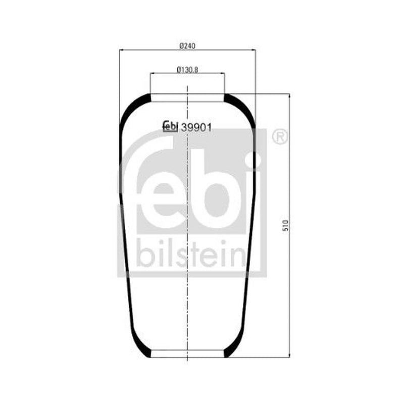 Febi Air Suspension Bellow 131mm Front 39901