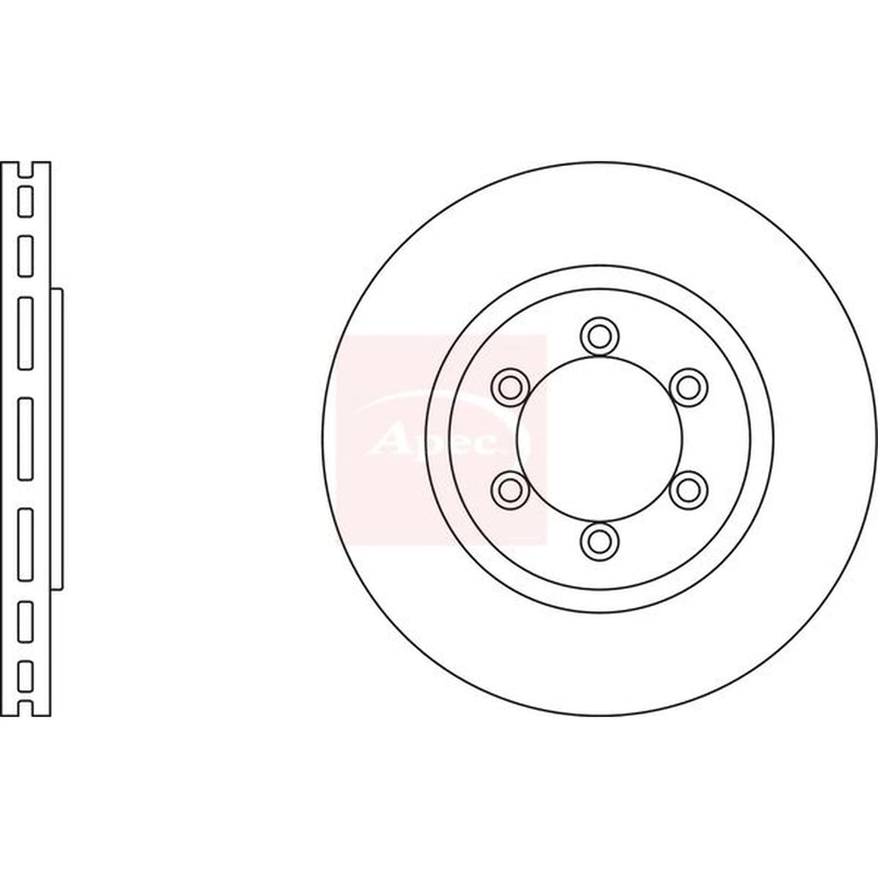 Apec 2 x Vented Front Brake Discs DSK2512