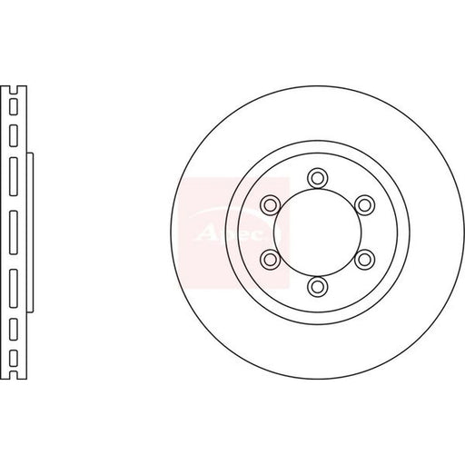Apec 2 x Vented Front Brake Discs DSK2512