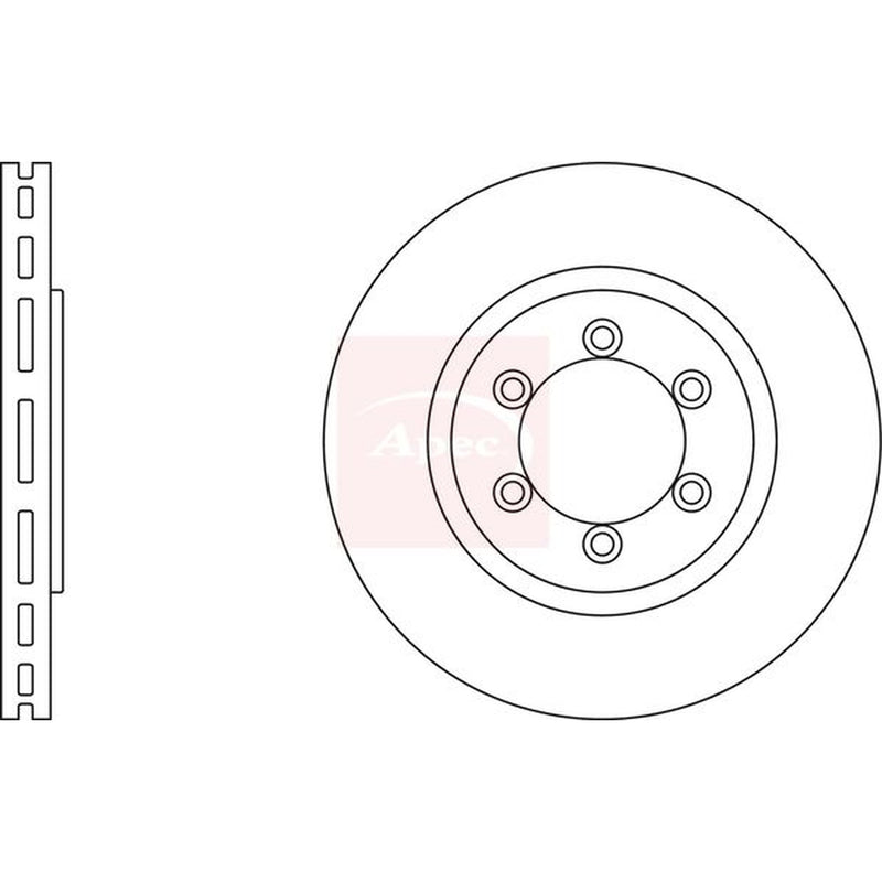Apec 2 x Vented Front Brake Discs DSK2512