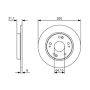 Bosch 2 x Solid Rear Brake Discs 0 986 479 V21