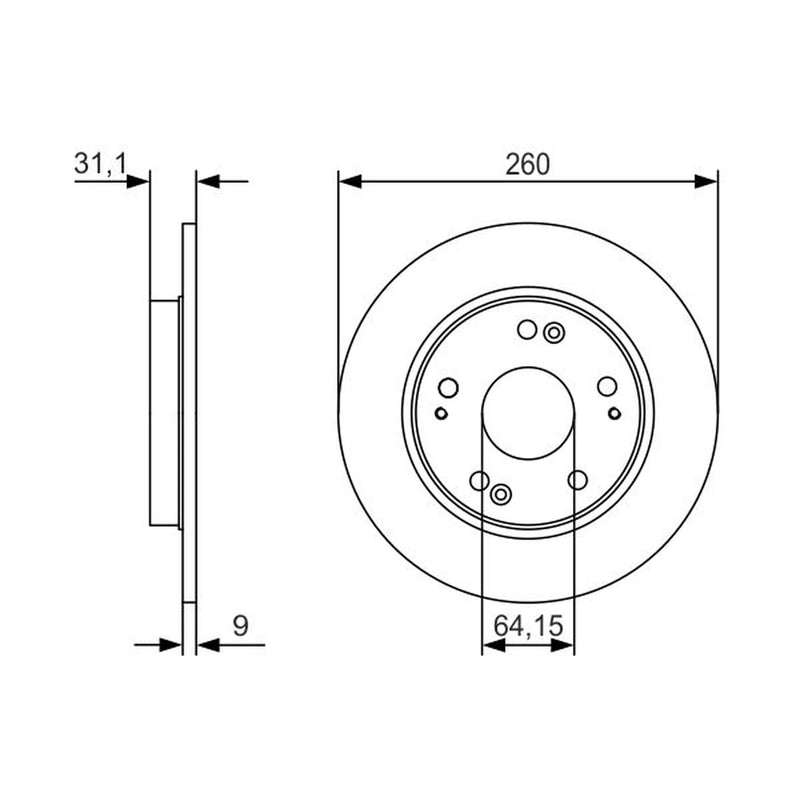 Bosch 2 x Solid Rear Brake Discs 0 986 479 V21