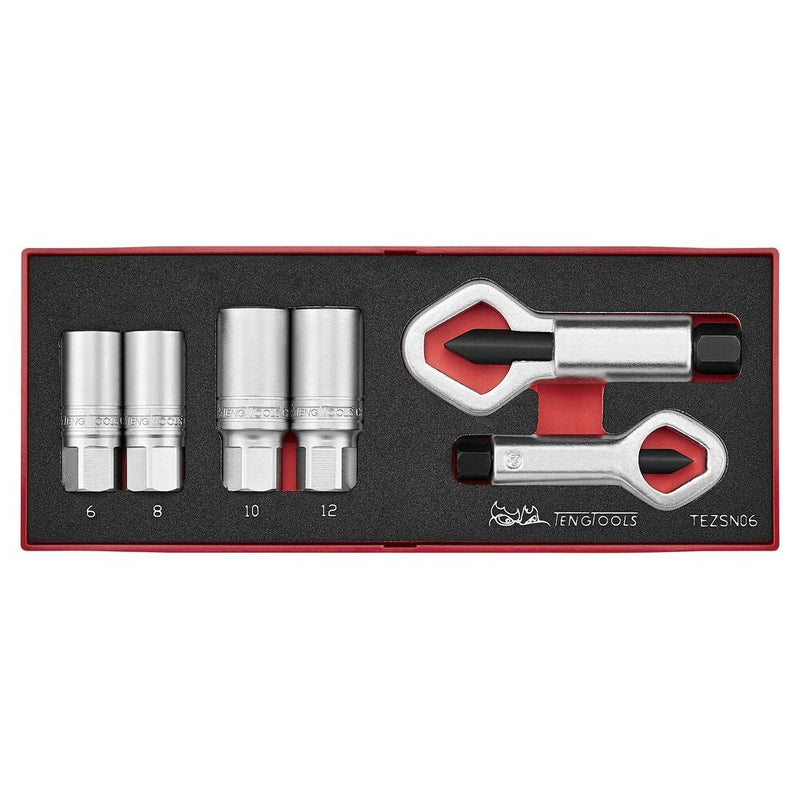 Teng Tools Extractor and Nut Splitter Set FOAMX2 6 Pieces