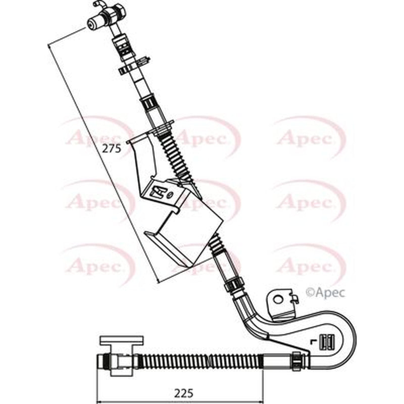 Apec Brake Hydraulic Hose Line Front Left HOS3938