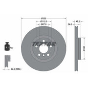 Textar 2 x Internally Vented Brake Discs 92274403