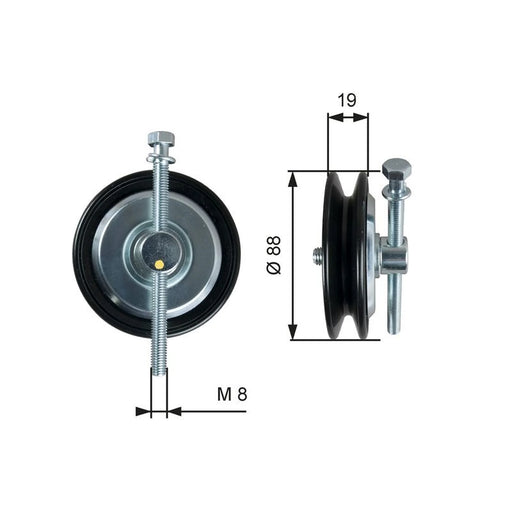 Gates V-Belt Tensioner Pulley Wide T39361