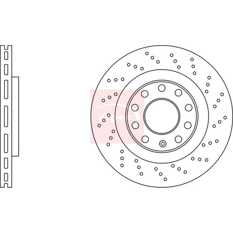 Apec 2 x Perforated/Vented Front Brake Discs DSK2971