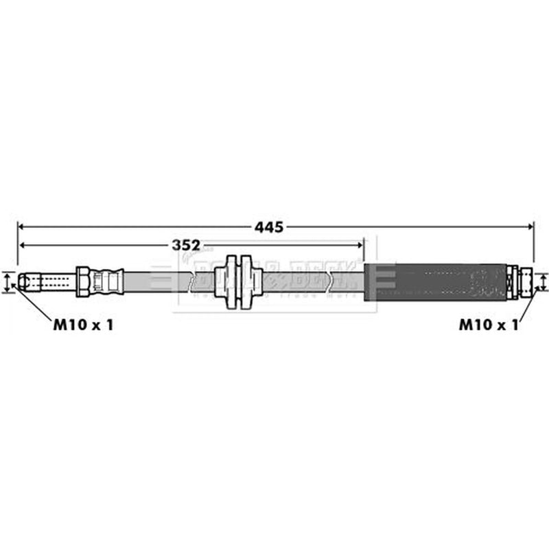 Borg & Beck Brake Hydraulic Hose Line Rear Left BBH7360