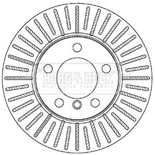Borg & Beck 2 x Vented Front Brake Discs BBD5337
