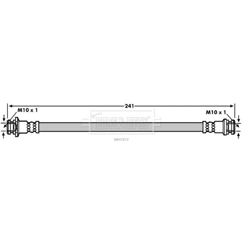 Borg & Beck Brake Hydraulic Hose Line Rear Left BBH7872